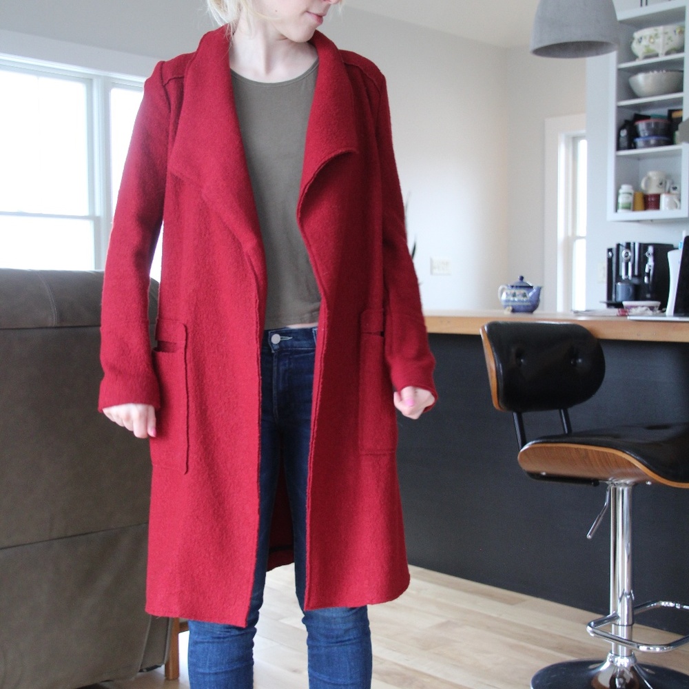 zara red wool coat